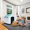 imageYITAHOME Large Plastic Dog House Outdoor Indoor Doghouse Puppy Shelter Water Resistant Easy Assembly Sturdy Dog Kennel with Air Vents and Elevated FloorBlue