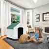 imageYITAHOME Large Plastic Dog House Outdoor Indoor Doghouse Puppy Shelter Water Resistant Easy Assembly Sturdy Dog Kennel with Air Vents and Elevated FloorGreen
