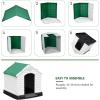 imageYITAHOME Large Plastic Dog House Outdoor Indoor Doghouse Puppy Shelter Water Resistant Easy Assembly Sturdy Dog Kennel with Air Vents and Elevated FloorGreen