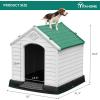 imageYITAHOME Large Plastic Dog House Outdoor Indoor Doghouse Puppy Shelter Water Resistant Easy Assembly Sturdy Dog Kennel with Air Vents and Elevated FloorGreen
