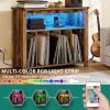 imageYITAHOME Large Record Player Stand with Power Outlets ampamp LED Lights Vinyl Record Storage Table with Display Shelf Holds Up to 120 Albums Turntable Stand for Living Room Bedroom BrownBrown