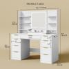 imageYITAHOME Large Vanity Desk with Mirror LED Lights and Power Outlets Big Makeup Table with 9 Drawers 5 Storage Shelves ampamp 2 Cosmetic Brush Holes Dressing Table for Bedroom Black Vanity SetWhite