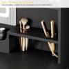imageYITAHOME Large Vanity Desk with Mirror LED Lights and Power Outlets Big Makeup Table with 9 Drawers 5 Storage Shelves ampamp 2 Cosmetic Brush Holes Dressing Table for Bedroom Black Vanity SetBlack