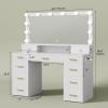 imageYITAHOME Large Vanity Desk with Mirror and Lights Big Makeup Vanity with Power Outlets ampamp 11 Drawers 3 Lighting Modes Adjustable Bedroom Dressing Table for Bedroom Dressing Room BlackWhite