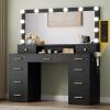 imageYITAHOME Large Vanity Desk with Mirror and Lights Big Makeup Vanity with Power Outlets ampamp 11 Drawers 3 Lighting Modes Adjustable Bedroom Dressing Table for Bedroom Dressing Room BlackBlack