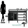 imageYITAHOME Liquor Cabinet Bar for Home 47quot Industrial Wine Buffet Cabinet with LED LightsPower Outlets and Wine Rack Storage Small Coffee Bar Cabinet for Kitchen Dining Living Room Black