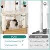 imageYITAHOME Litter Box Enclosure 2in1 Modern Cat Tree with 3 Litter Mats for Large Cats Indoor Wood Cat House and Condo with Sisal Scratching Post and Toys
