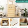 imageYITAHOME Litter Box Enclosure 2in1 Modern Cat Tree with 3 Litter Mats for Large Cats Indoor Wood Cat House and Condo with Sisal Scratching Post and Toys
