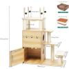 imageYITAHOME Litter Box Enclosure 2in1 Modern Cat Tree with 3 Litter Mats for Large Cats Indoor Wood Cat House and Condo with Sisal Scratching Post and Toys