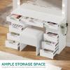 imageYITAHOME Makeup Vanity Desk with LED Mirror ampamp 3 Brightness Levels Makeup Table with 11 Drawers Magnifying Glass Power Outlets Hairdryer Holder ampamp Storage Cushion Stool for Dressing Room