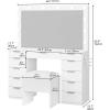 imageYITAHOME Makeup Vanity Desk with LED Mirror ampamp 3 Brightness Levels Makeup Table with 11 Drawers Magnifying Glass Power Outlets Hairdryer Holder ampamp Storage Cushion Stool for Dressing Room