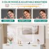imageYITAHOME Makeup Vanity Table with Lights ampamp TriFold Mirror 56quot White Dressing Desk with RGBLit Glass Cabinets PushtoOpen Storage 4 Drawers Shelves Power Outlet and Padded Stool