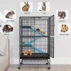 imageYITAHOME Metal 2Tiers Small Animal Cages for Adult Rats Ferret Chinchilla Guinea Pig Large Hamster Indoor Critter Nation Cage SingleStory320L x 220W x 560H