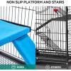 imageYITAHOME Metal 4Tiers Small Animal Cages for Adult Rats Ferret Chinchilla Guinea Pig Large Hamster Indoor Critter Nation Cage DoubleStory