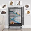 imageYITAHOME Metal 4Tiers Small Animal Cages for Adult Rats Ferret Chinchilla Guinea Pig Large Hamster Indoor Critter Nation Cage DoubleStory