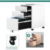 imageYITAHOME Metal Filing Cabinet Office Drawers with Keys and Wheels 3Drawer Portable File Cabinet PreBuilt Office Storage Cabinet for A4LetterLegal Black White