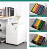 imageYITAHOME Metal Filing Cabinet Office Drawers with Keys and Wheels 3Drawer Portable File Cabinet PreBuilt Office Storage Cabinet for A4LetterLegal Black White