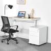 imageYITAHOME Metal Filing Cabinet Office Drawers with Keys and Wheels 3Drawer Portable File Cabinet PreBuilt Office Storage Cabinet for A4LetterLegal Black White