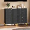imageYITAHOME Metal Storage Cabinet Fluted Cabinet with 6 Drawers for Living Room Entryway Hallway Black5 Drawers