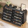 imageYITAHOME Metal Storage Cabinet Fluted Cabinet with 6 Drawers for Living Room Entryway Hallway Black5 Drawers