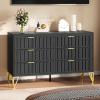 imageYITAHOME Metal Storage Cabinet Fluted Cabinet with 6 Drawers for Living Room Entryway Hallway Black6 Drawers