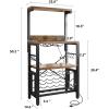 imageYITAHOME Microwave Stand Bakers Rack w Power Outlet Coffee Bar Kitchen Freestanding Utility Storage Shelf for Pantry Appliance Spice Pot Pan Organizer w Thickened Counter 6 Hook 39quot Oak ampamp WhiteRustic Brown