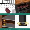 imageYITAHOME Microwave Stand Bakers Rack w Power Outlet Coffee Bar Kitchen Freestanding Utility Storage Shelf for Pantry Appliance Spice Pot Pan Organizer w Thickened Counter 6 Hook 39quot Oak ampamp WhiteRustic Brown