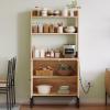 imageYITAHOME Microwave Stand Bakers Rack w Power Outlet Coffee Bar Kitchen Freestanding Utility Storage Shelf for Pantry Appliance Spice Pot Pan Organizer w Thickened Counter 6 Hook 39quot Oak ampamp WhiteOak