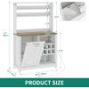 imageYITAHOME Microwave Stand Bakers Rack w Power Outlet Coffee Bar Kitchen Freestanding Utility Storage Shelf for Pantry Appliance Spice Pot Pan Organizer w Thickened Counter 6 Hook 39quot Oak ampamp WhiteWhite  Washed Grey