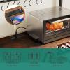 imageYITAHOME Microwave Stand Bakers Rack w Power Outlet Coffee Bar Kitchen Freestanding Utility Storage Shelf for Pantry Appliance Spice Pot Pan Organizer w Thickened Counter 6 Hook 39quot Oak ampamp WhiteRustic Brown