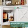 imageYITAHOME Microwave Stand Bakers Rack w Power Outlet Coffee Bar Kitchen Freestanding Utility Storage Shelf for Pantry Appliance Spice Pot Pan Organizer w Thickened Counter 6 Hook 39quot Oak ampamp WhiteWhite