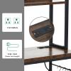 imageYITAHOME Microwave Stand Bakers Rack w Power Outlet Coffee Bar Kitchen Freestanding Utility Storage Shelf for Pantry Appliance Spice Pot Pan Organizer w Thickened Counter 6 Hook 39quot Oak ampamp WhiteRustic Brown