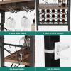 imageYITAHOME Microwave Stand Bakers Rack w Power Outlet Coffee Bar Kitchen Freestanding Utility Storage Shelf for Pantry Appliance Spice Pot Pan Organizer w Thickened Counter 6 Hook 39quot Oak ampamp WhiteRustic Brown