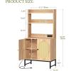 imageYITAHOME Microwave Stand Bakers Rack w Power Outlet Coffee Bar Kitchen Freestanding Utility Storage Shelf for Pantry Appliance Spice Pot Pan Organizer w Thickened Counter 6 Hook 39quot Oak ampamp WhiteOak