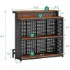 imageYITAHOME Mini Home Bar Unit for Living Room with WallMounted Shelf Rack ampamp Music Sensing LED Light Tall Bars Table with Wine Rack Alcohol Storage Glasses Hanger Footrest for Kitchen Pub BlackRustic Brown