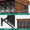 imageYITAHOME Mini Home Bar Unit for Living Room with WallMounted Shelf Rack ampamp Music Sensing LED Light Tall Bars Table with Wine Rack Alcohol Storage Glasses Hanger Footrest for Kitchen Pub BlackRustic Brown