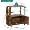 imageYITAHOME Mobile Kitchen Island Cart with Power Outlet 33 Inch Rolling Kitchen Cart with Storage Small Serving Utility Carts on Wheels with Open Shelves for Kitchen Dining Room WhiteRustic Brown