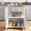 imageYITAHOME Mobile Kitchen Island Cart with Power Outlet 33 Inch Rolling Kitchen Cart with Storage Small Serving Utility Carts on Wheels with Open Shelves for Kitchen Dining Room WhiteWhite