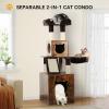 imageYITAHOME Modern Cat Tree with Litter Box Enclosure Combo Endtable and Large Cat Tower with Basket 4in1 Litter Box Furniture Hidden and Scratching Post for Large CatsRustic Brown