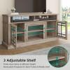 imageYITAHOME Modern TV Stand for 75 Inch TV LED Entertainment Center with Adjustable Shelves and Glass Doors 32 Tall Television Stands TV Media Console Table for Living Room Pine GreyPine Grey