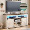 imageYITAHOME Modern TV Stand for 75 Inch TV LED Entertainment Center with Adjustable Shelves and Glass Doors 32 Tall Television Stands TV Media Console Table for Living Room Pine GreyOff White  Walnut Grain