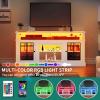 imageYITAHOME Modern TV Stand for 75 Inch TV LED Entertainment Center with Adjustable Shelves and Glass Doors 32 Tall Television Stands TV Media Console Table for Living Room Pine GreyWhite