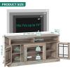imageYITAHOME Modern TV Stand for 75 Inch TV LED Entertainment Center with Adjustable Shelves and Glass Doors 32 Tall Television Stands TV Media Console Table for Living Room Pine GreyPine Grey