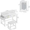 imageYITAHOME Modern Vanity Desk with Stool Small Makeup Table with Drawers and RGB Lights Power Outlet Interchangeable Side Hook ampamp Side Pocket No Mirror Design 315 x 157 x 343 Inches Pearl WhiteCream White
