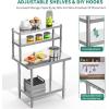 imageYITAHOME NSF Stainless Steel Table 30quot X 24quot Work Table with Wheels 3 Shelves Metal Prep Worktable for Home Kitchen Restaurant Garage Warehouse Outdoor2 tier  overshleves