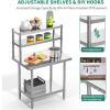 imageYITAHOME NSF Stainless Steel Table 30quot X 24quot Work Table with Wheels 3 Shelves Metal Prep Worktable for Home Kitchen Restaurant Garage Warehouse Outdoor2 tier  overshleves