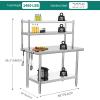 imageYITAHOME NSF Stainless Steel Table 30quot X 24quot Work Table with Wheels 3 Shelves Metal Prep Worktable for Home Kitchen Restaurant Garage Warehouse Outdoor2 tier  overshleves
