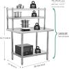 imageYITAHOME NSF Stainless Steel Table 30quot X 24quot Work Table with Wheels 3 Shelves Metal Prep Worktable for Home Kitchen Restaurant Garage Warehouse Outdoor2 tier  overshleves