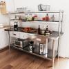 imageYITAHOME NSF Stainless Steel Table 30quot X 24quot Work Table with Wheels 3 Shelves Metal Prep Worktable for Home Kitchen Restaurant Garage Warehouse Outdoor2 Tiers W3 Drawers  Overshleves