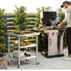 imageYITAHOME NSF Stainless Steel Table 30quot X 24quot Work Table with Wheels 3 Shelves Metal Prep Worktable for Home Kitchen Restaurant Garage Warehouse Outdoor3 tier  wheels